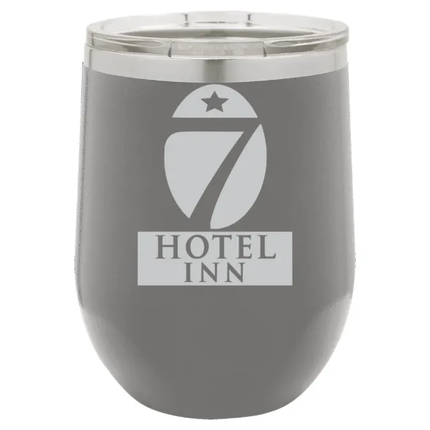 Hotel 7 Inn – Polar Camel 12 oz. Stemless Wine Tumbler Dark Gray