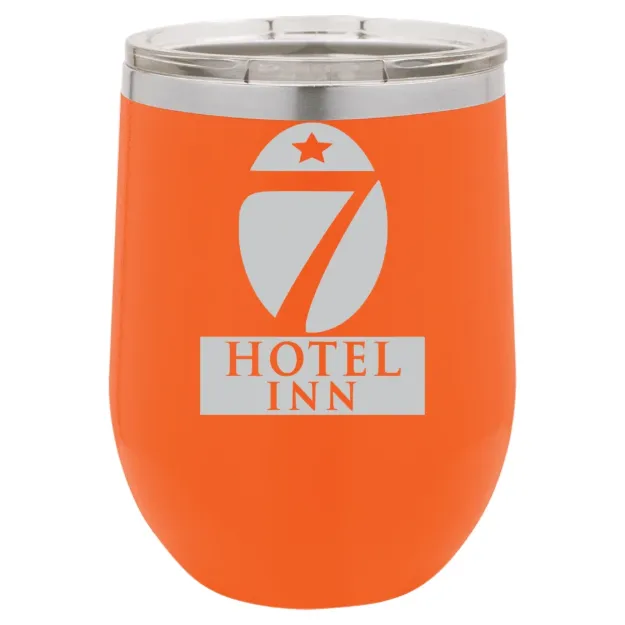 Hotel 7 Inn – Polar Camel 12 oz. Stemless Wine Tumbler Orange